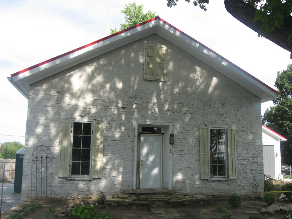 The Casstown Lutheran Stone Church, an 1839 stone church building on the National Register of Historic Places
